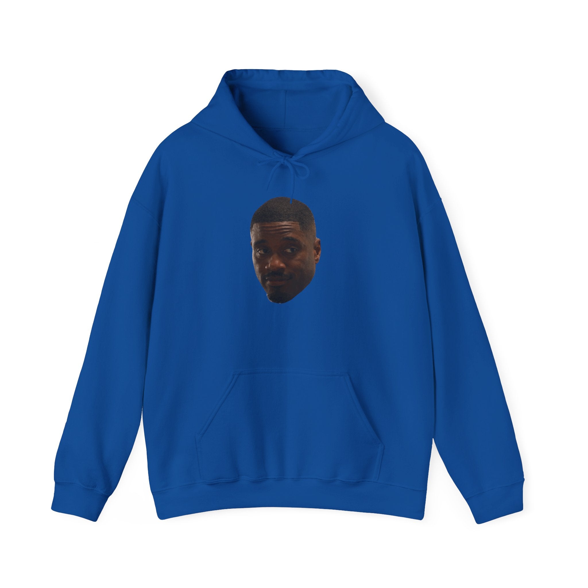 Minimal Face Print Hoodie — Small Center Portrait Graphic