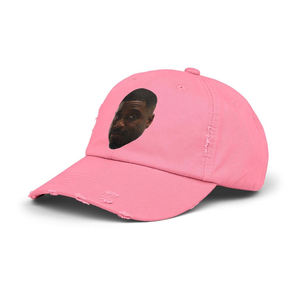 Distressed Black Dad Hat with Expressive Face Patch
