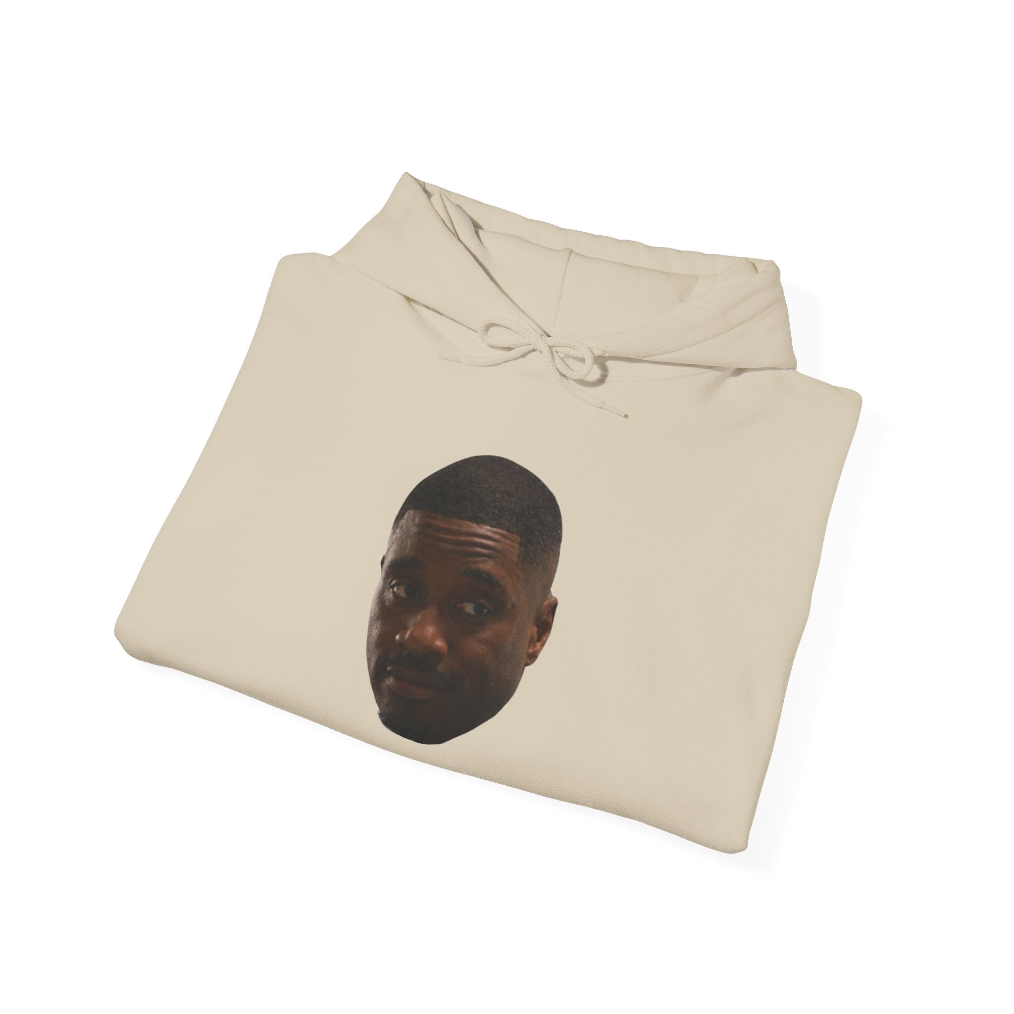 Minimal Face Print Hoodie — Small Center Portrait Graphic