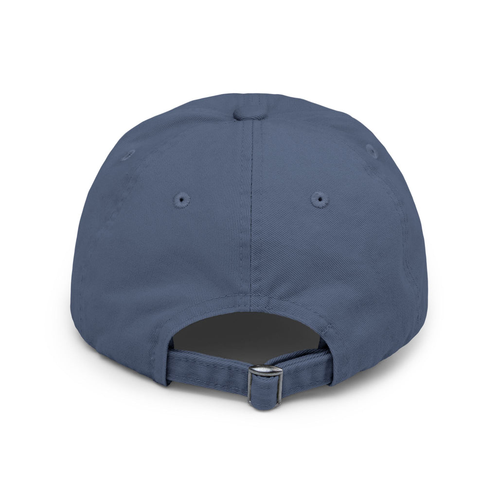 Distressed Black Dad Hat with Expressive Face Patch