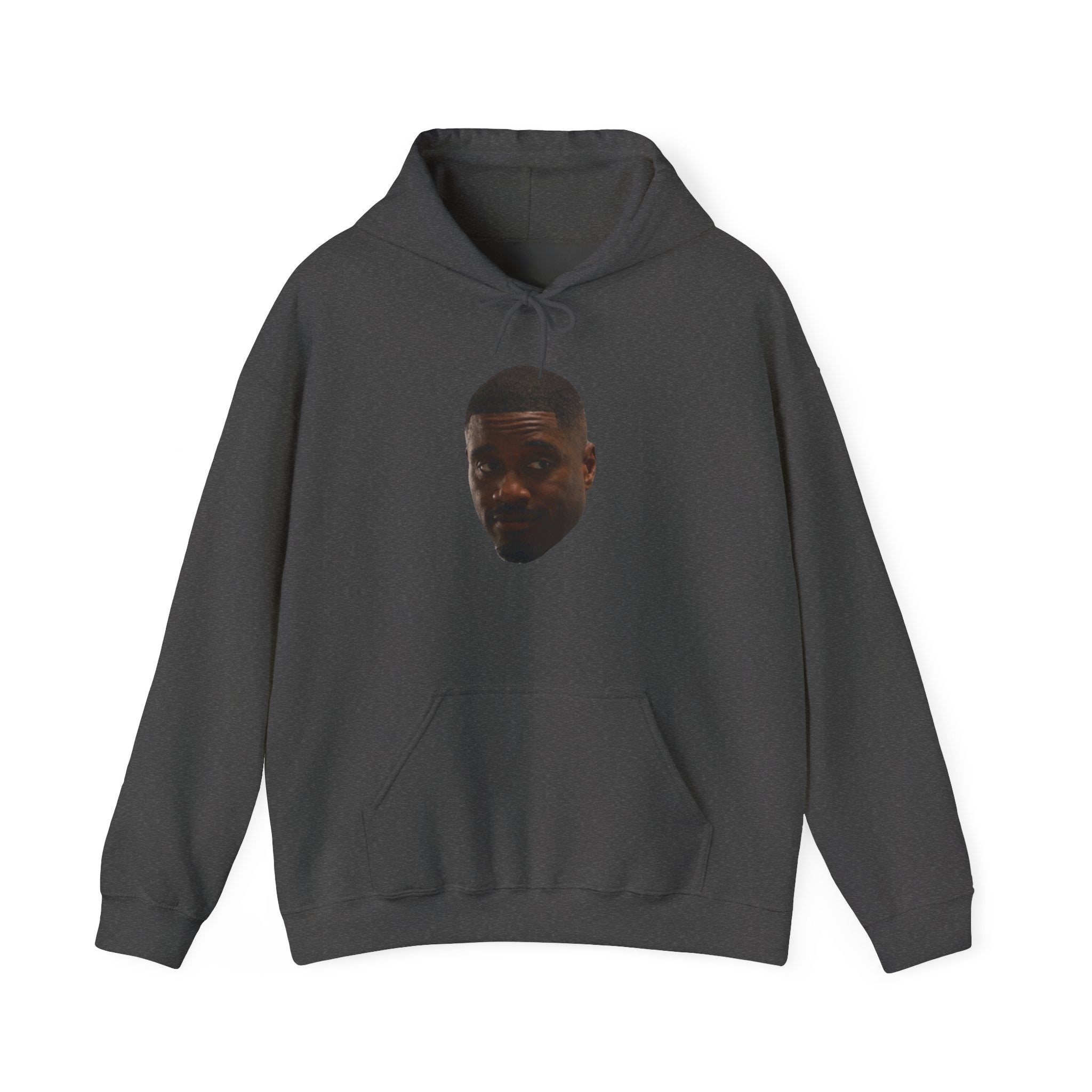 Minimal Face Print Hoodie — Small Center Portrait Graphic