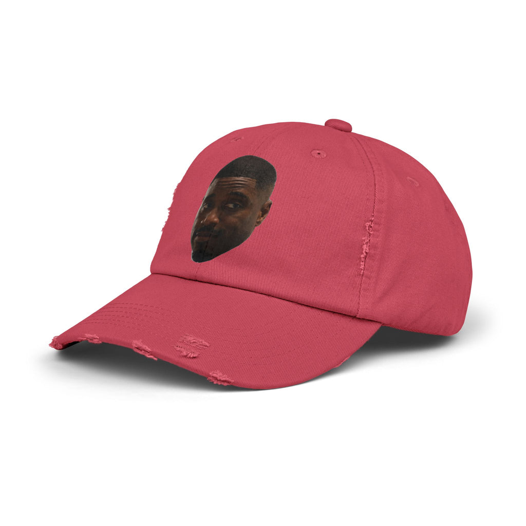 Distressed Black Dad Hat with Expressive Face Patch