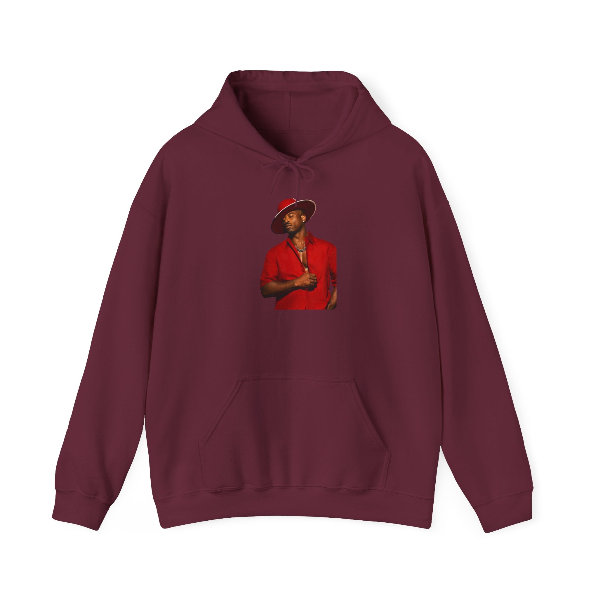 Hoodie — Vintage Red Fedora Portrait Graphic Hoodie
