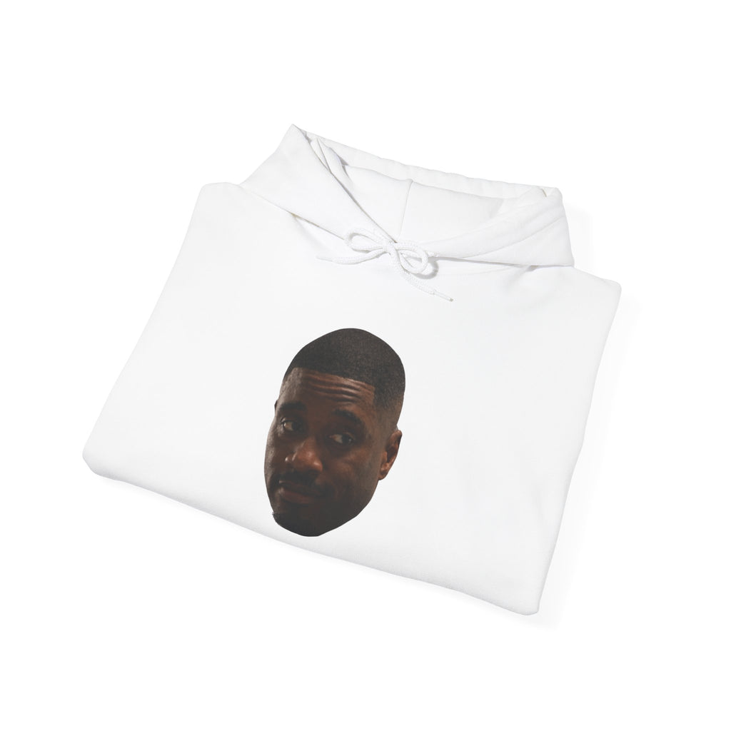 Minimal Face Print Hoodie — Small Center Portrait Graphic