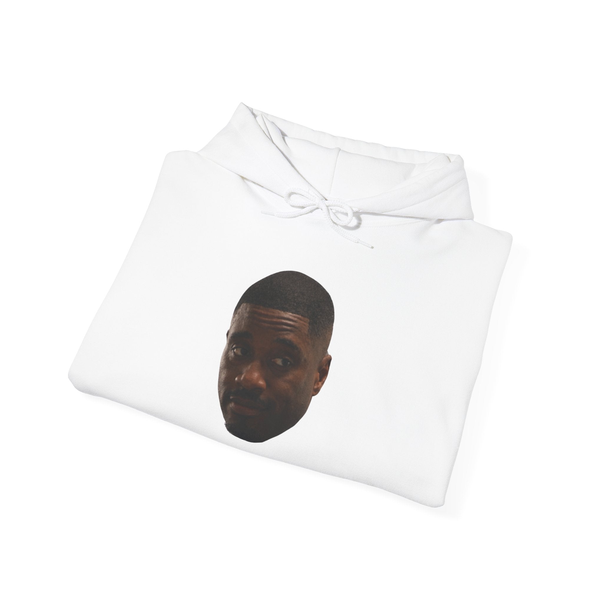 Minimal Face Print Hoodie — Small Center Portrait Graphic