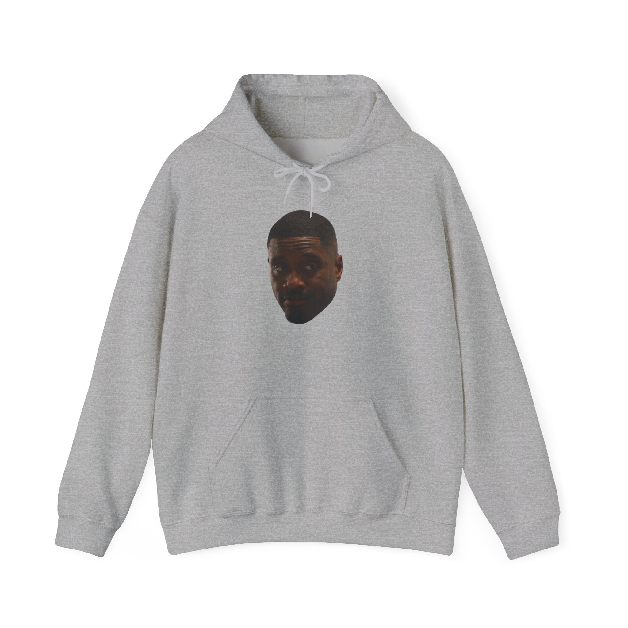 Minimal Face Print Hoodie — Small Center Portrait Graphic