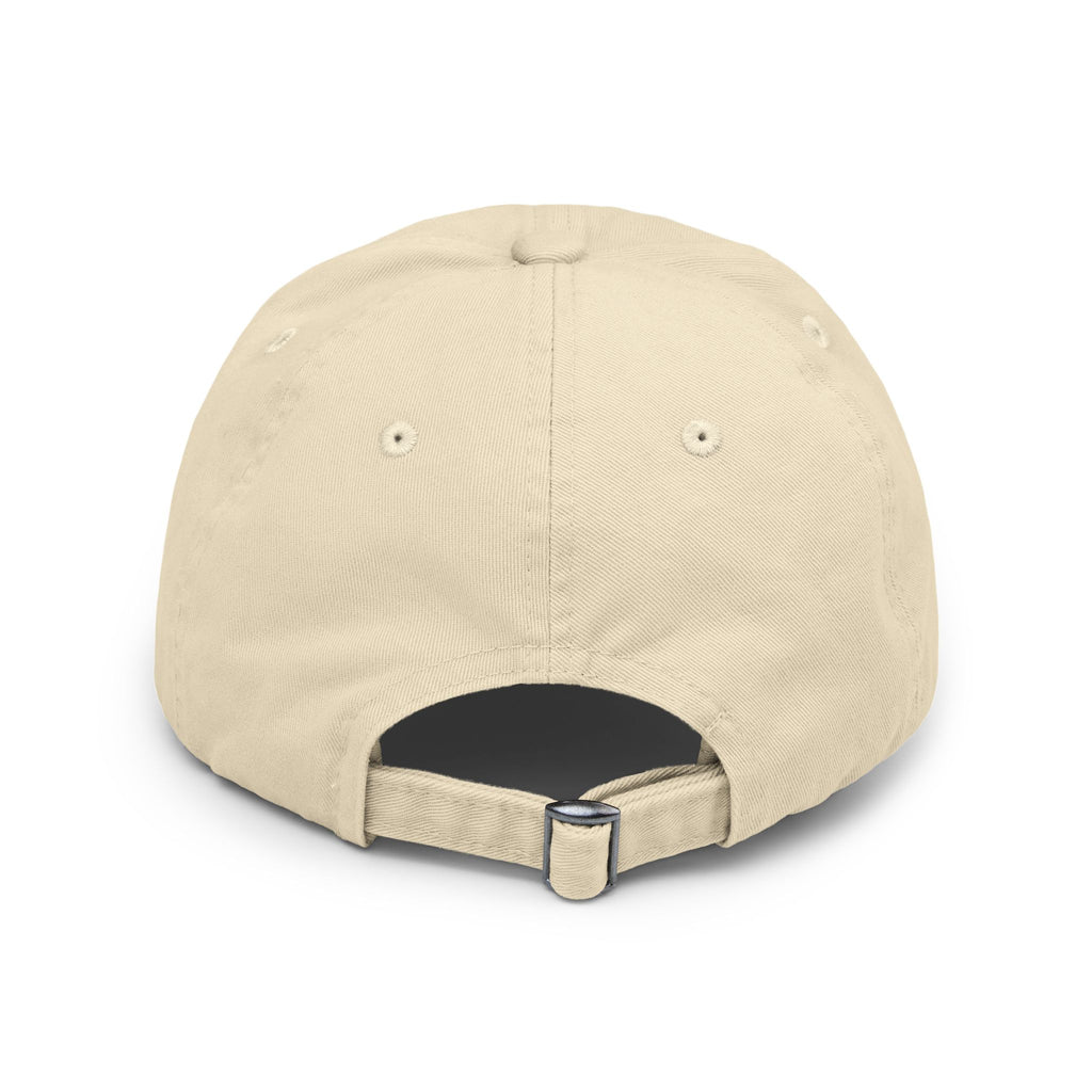 Distressed Black Dad Hat with Expressive Face Patch