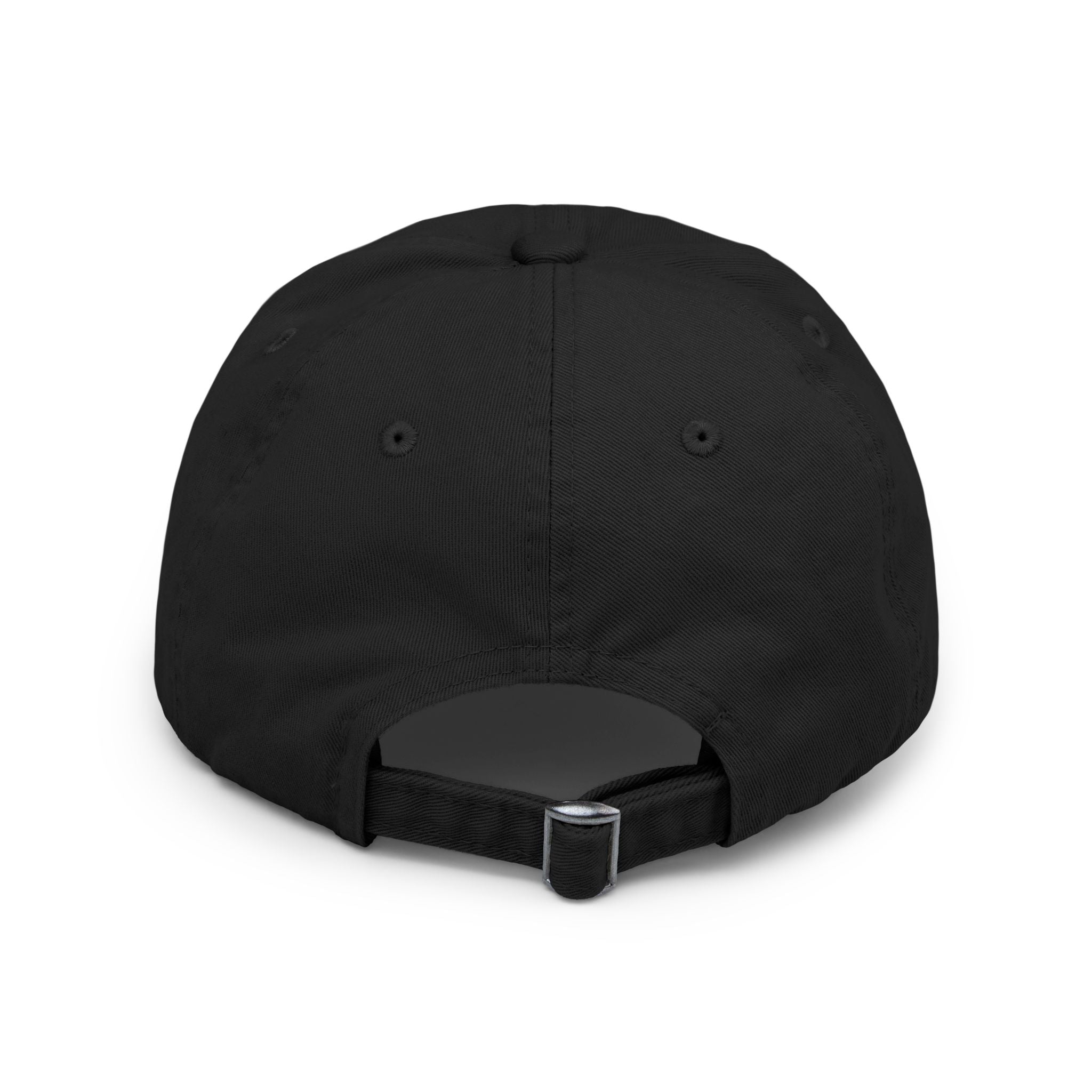 Distressed Black Dad Hat with Expressive Face Patch