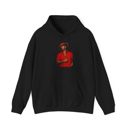 Hoodie — Vintage Red Fedora Portrait Graphic Hoodie