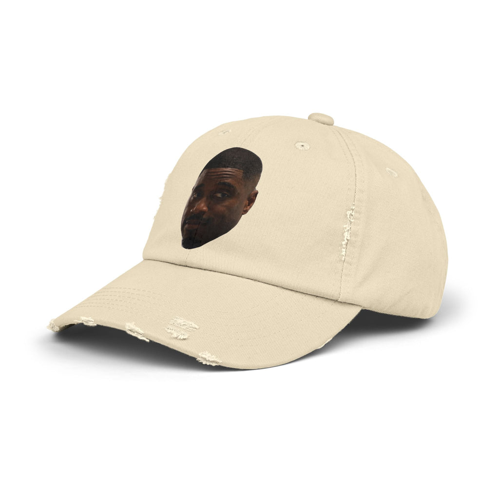 Distressed Black Dad Hat with Expressive Face Patch